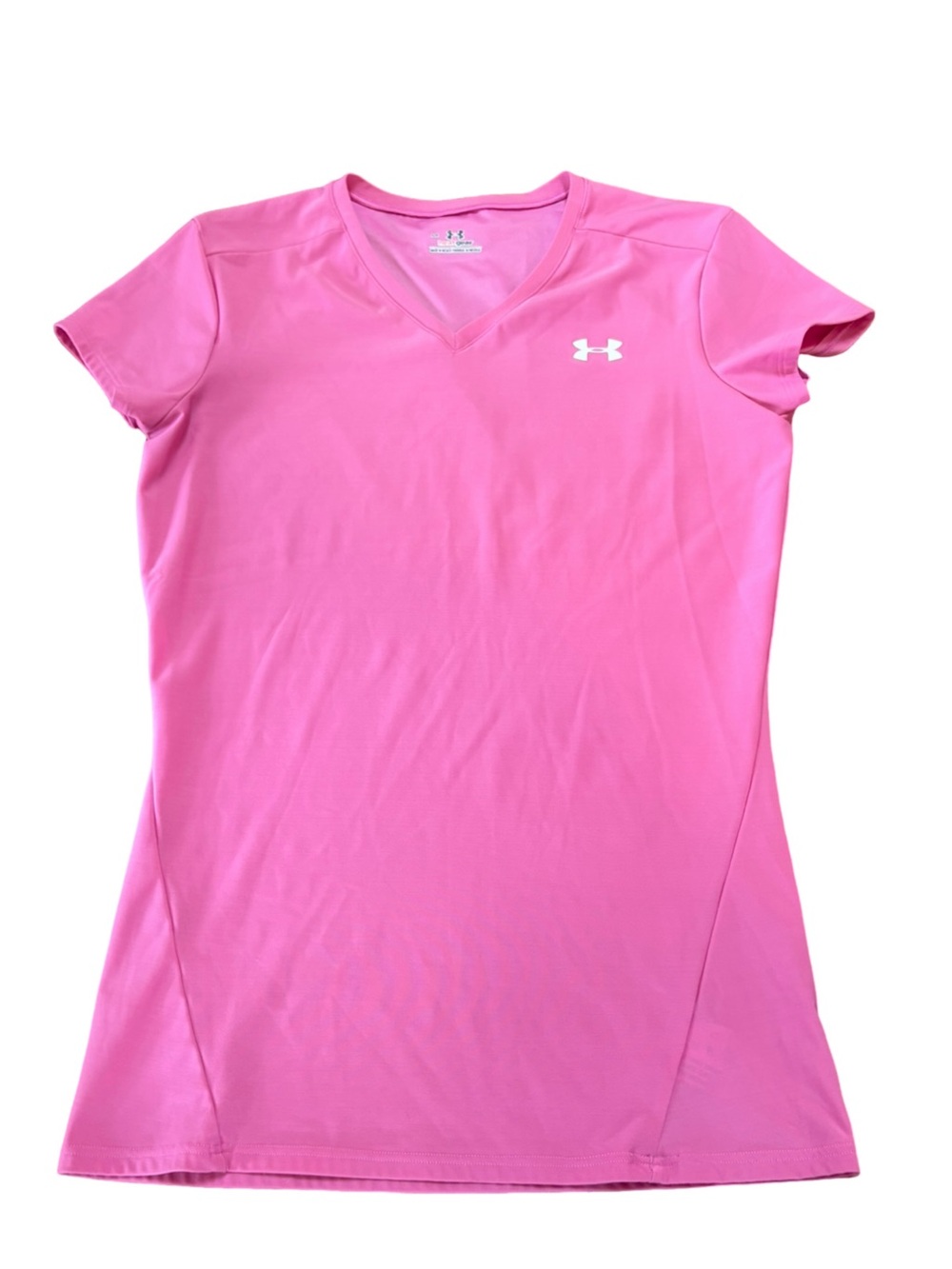 Under Armour HeatGear Pink Athletic Tee Youth Large Fits Women’s Small